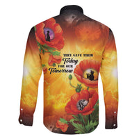 ANZAC Day Red Poppy Family Matching Off The Shoulder Long Sleeve Dress and Hawaiian Shirt Honoring The ANZAC Spirit LT05 - Polynesian Pride