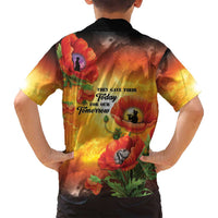 ANZAC Day Red Poppy Family Matching Off Shoulder Maxi Dress and Hawaiian Shirt Honoring The ANZAC Spirit LT05 - Polynesian Pride