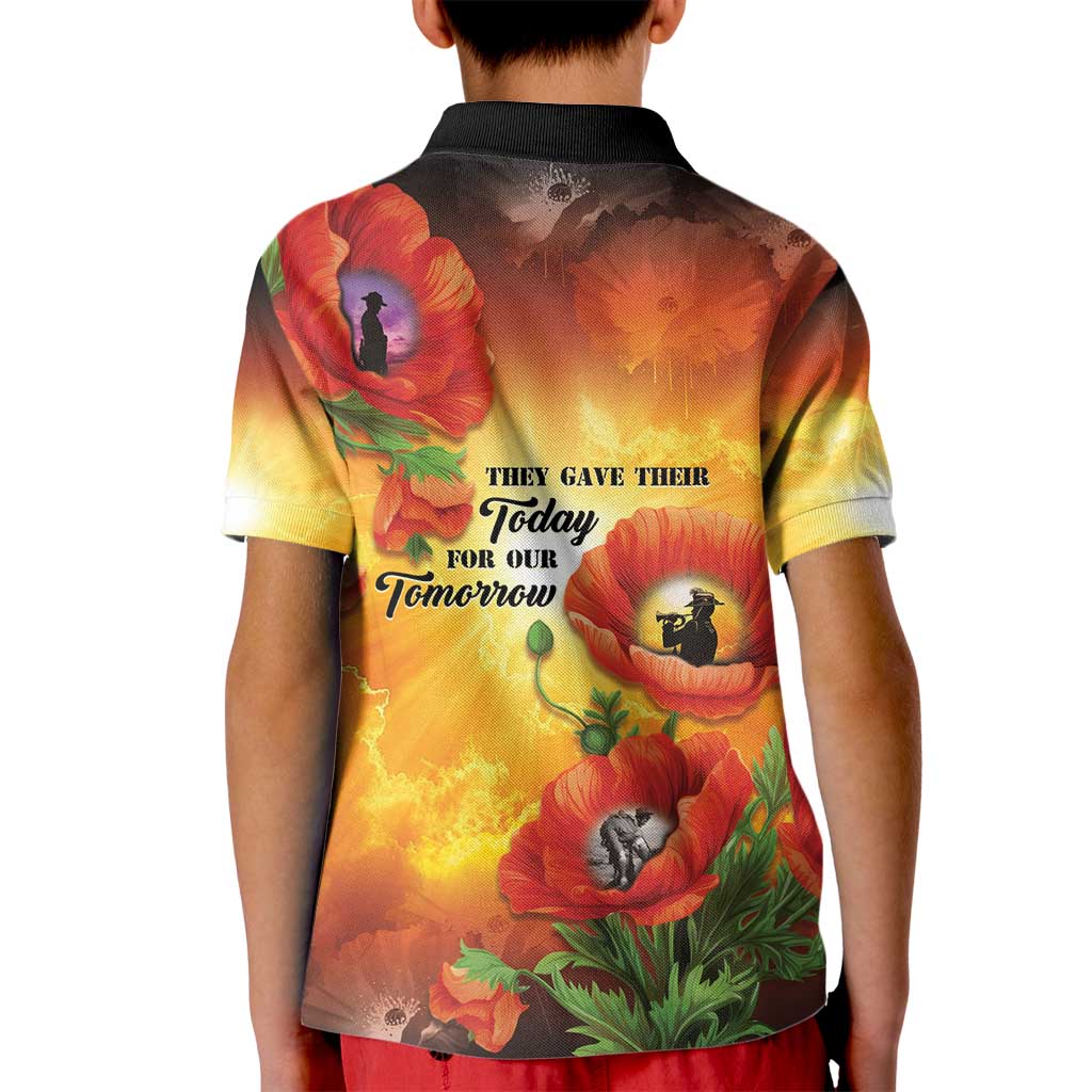 ANZAC Day Red Poppy Kid Polo Shirt Honoring The ANZAC Spirit