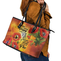 ANZAC Day Red Poppy Leather Tote Bag Honoring The ANZAC Spirit