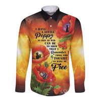 ANZAC Day Red Poppy Long Sleeve Button Shirt Honoring The ANZAC Spirit