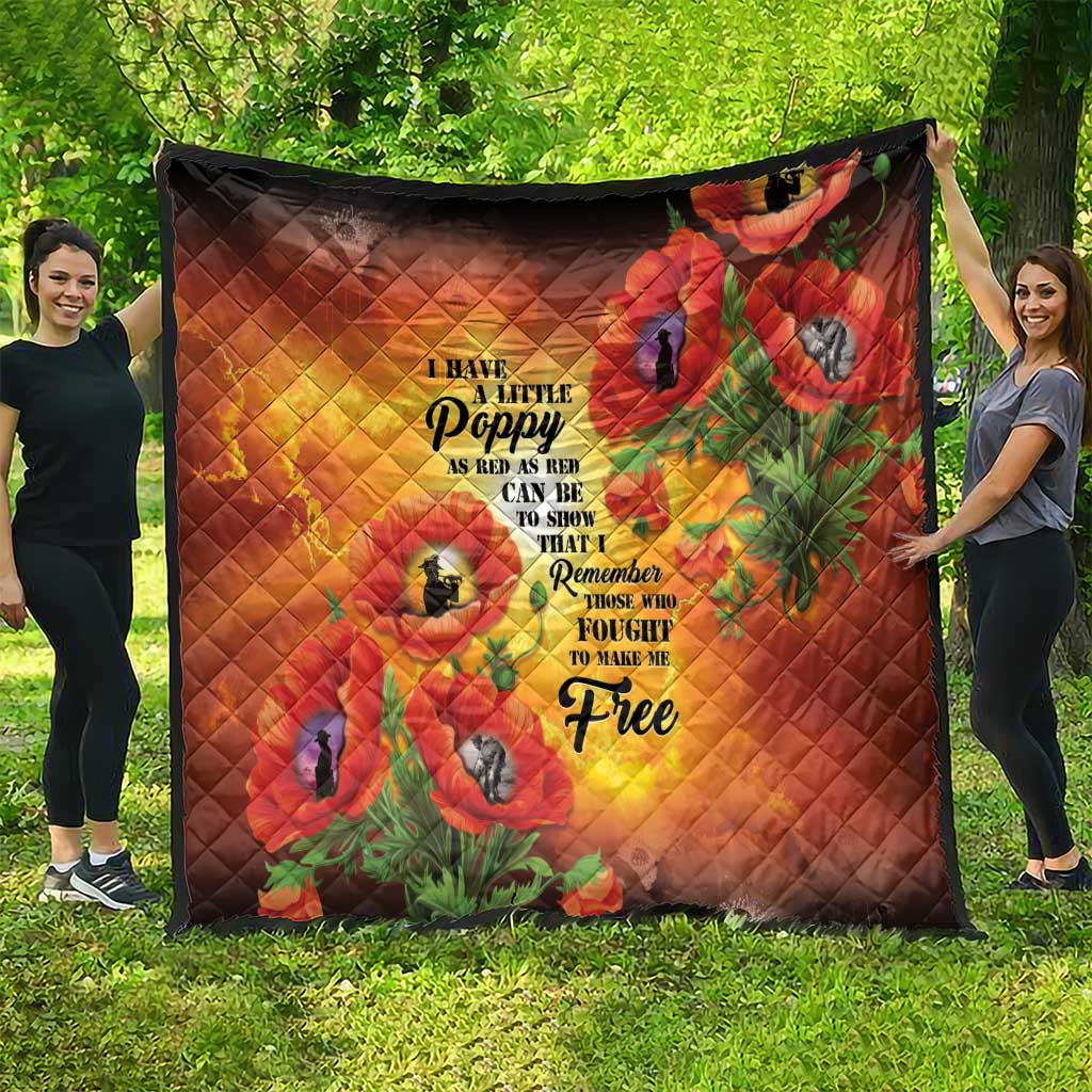 ANZAC Day Red Poppy Quilt Honoring The ANZAC Spirit