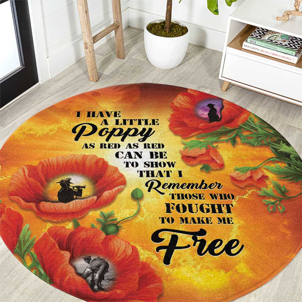 ANZAC Day Red Poppy Round Carpet Honoring The ANZAC Spirit LT05 Orange - Polynesian Pride