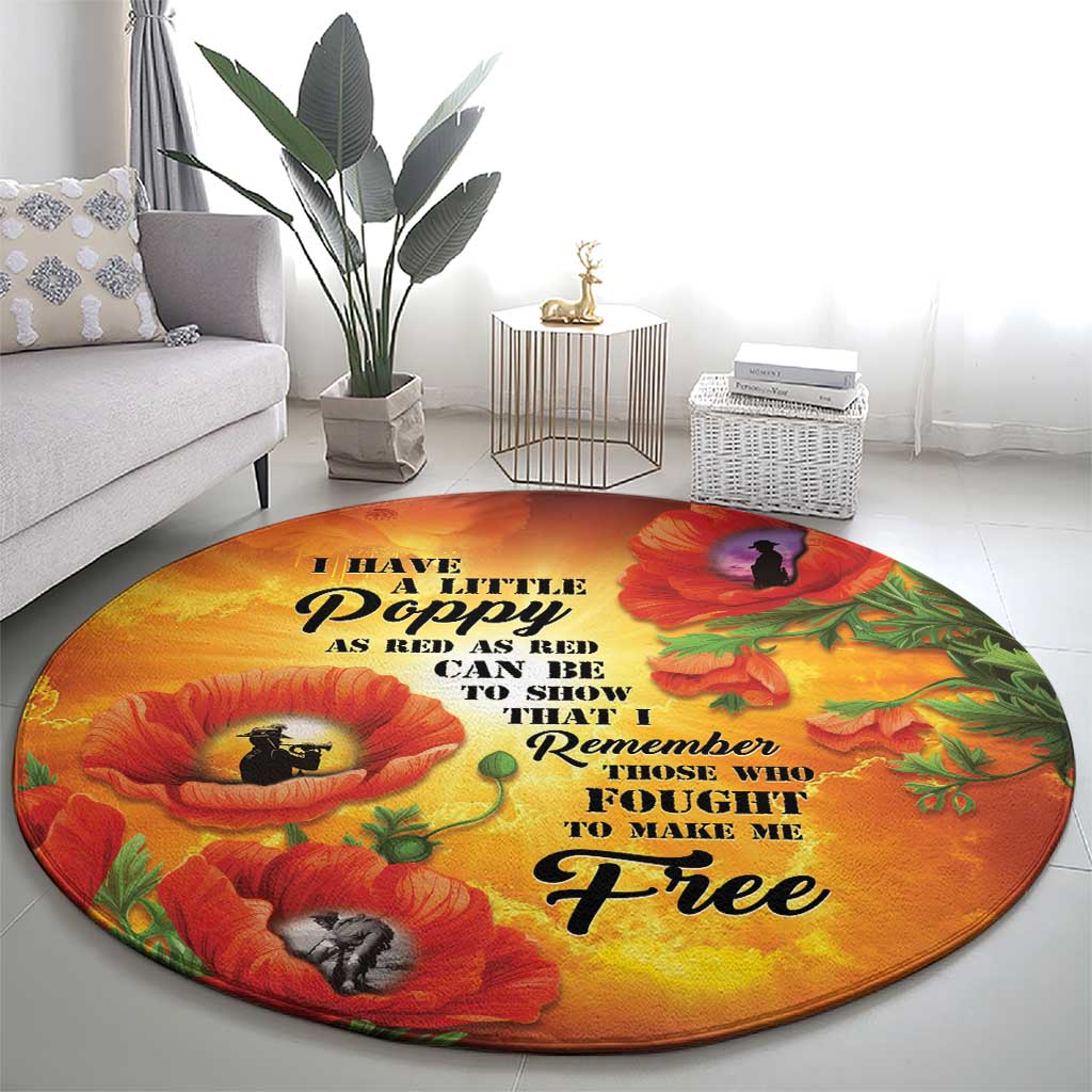 ANZAC Day Red Poppy Round Carpet Honoring The ANZAC Spirit LT05 - Polynesian Pride