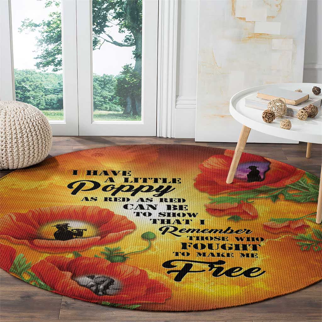 ANZAC Day Red Poppy Round Carpet Honoring The ANZAC Spirit LT05 - Polynesian Pride