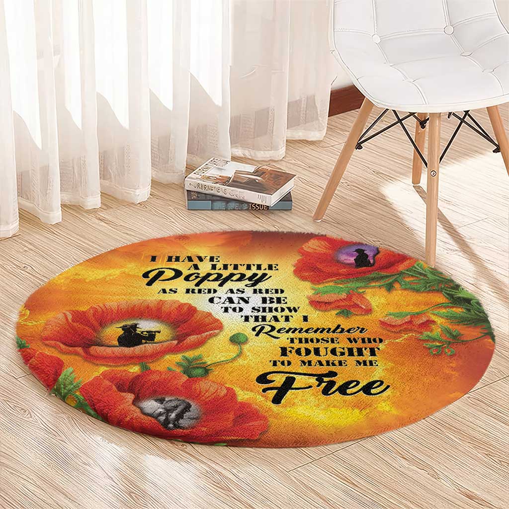 ANZAC Day Red Poppy Round Carpet Honoring The ANZAC Spirit LT05 - Polynesian Pride