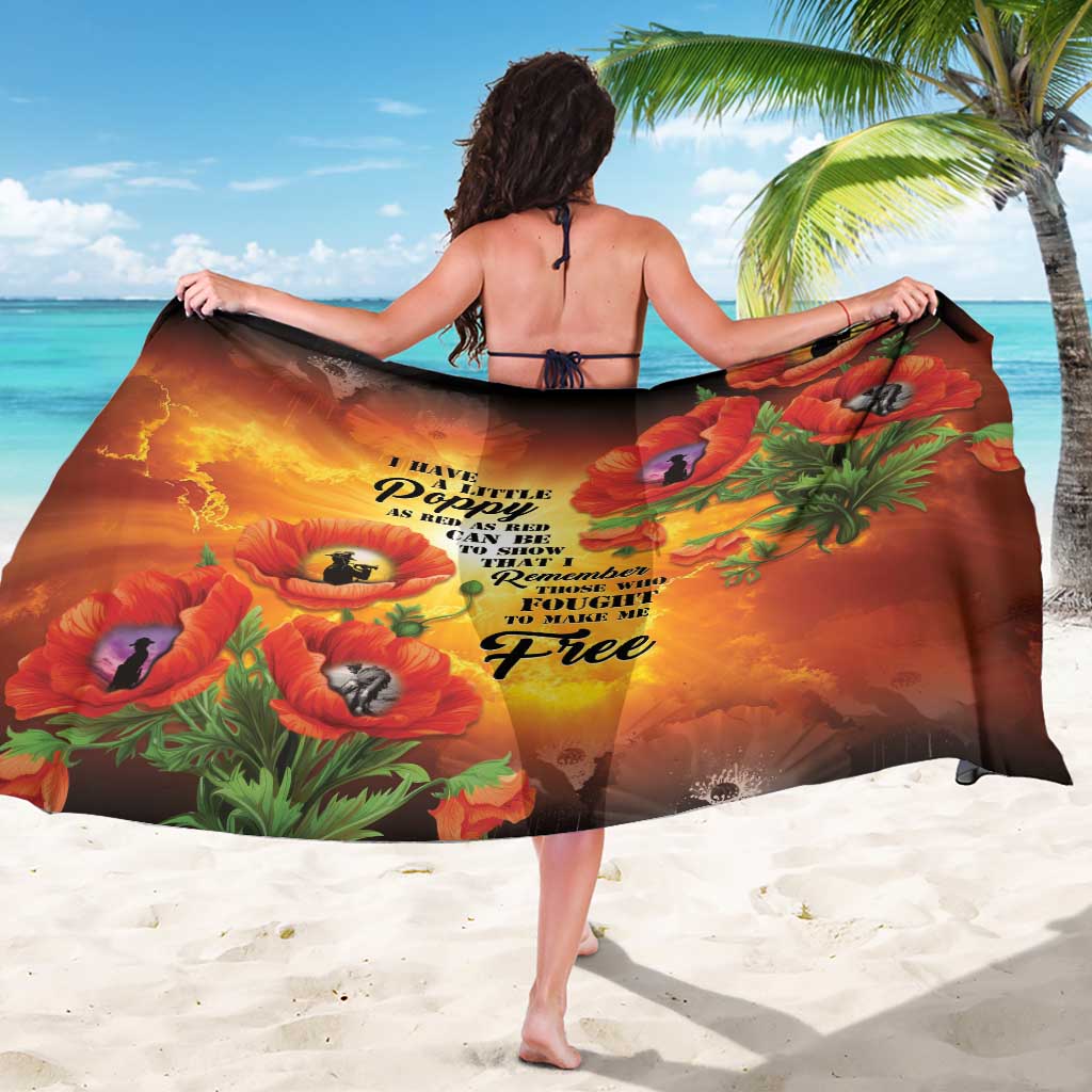 ANZAC Day Red Poppy Sarong Honoring The ANZAC Spirit