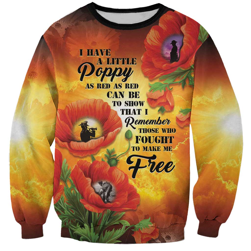 ANZAC Day Red Poppy Sweatshirt Honoring The ANZAC Spirit