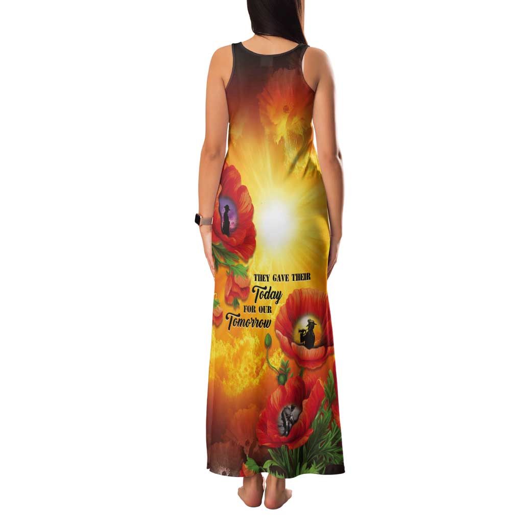 ANZAC Day Red Poppy Tank Maxi Dress Honoring The ANZAC Spirit LT05 - Polynesian Pride