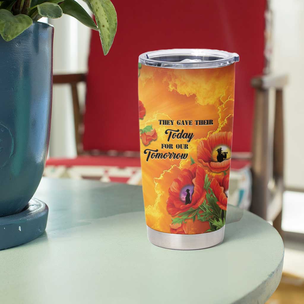 ANZAC Day Red Poppy Tumbler Cup Honoring The ANZAC Spirit