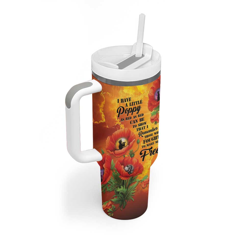 ANZAC Day Red Poppy Tumbler With Handle Honoring The ANZAC Spirit