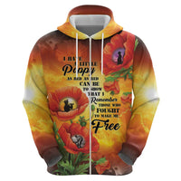 ANZAC Day Red Poppy Zip Hoodie Honoring The ANZAC Spirit LT05 - Polynesian Pride