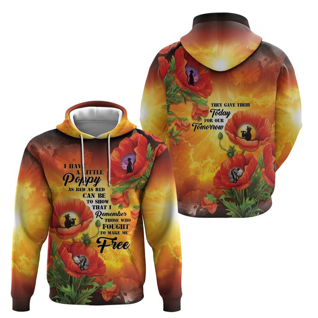 ANZAC Day Red Poppy Zip Hoodie Honoring The ANZAC Spirit LT05 - Polynesian Pride