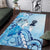 Aotearoa Maori Wahine Area Rug Fantail Bird Blue Gold Marble