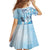 Aotearoa Maori Wahine Family Matching Summer Maxi Dress and Hawaiian Shirt Fantail Bird Blue Gold Marble