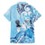 Aotearoa Maori Wahine Family Matching Summer Maxi Dress and Hawaiian Shirt Fantail Bird Blue Gold Marble