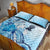 Aotearoa Maori Wahine Quilt Bed Set Fantail Bird Blue Gold Marble