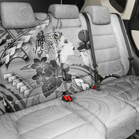 Aotearoa Maori Wahine Back Car Seat Cover Fantail Bird Black Gold Marble