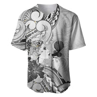 Aotearoa Maori Wahine Baseball Jersey Fantail Bird Black Gold Marble
