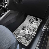 Aotearoa Maori Wahine Car Mats Fantail Bird Black Gold Marble