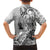 Aotearoa Maori Wahine Family Matching Short Sleeve Bodycon Dress and Hawaiian Shirt Fantail Bird Black Gold Marble