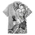 Aotearoa Maori Wahine Family Matching Short Sleeve Bodycon Dress and Hawaiian Shirt Fantail Bird Black Gold Marble