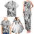 Aotearoa Maori Wahine Family Matching Tank Maxi Dress and Hawaiian Shirt Fantail Bird Black Gold Marble