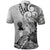 Aotearoa Maori Wahine Polo Shirt Fantail Bird Black Gold Marble