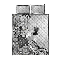 Aotearoa Maori Wahine Quilt Bed Set Fantail Bird Black Gold Marble
