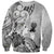 Aotearoa Maori Wahine Sweatshirt Fantail Bird Black Gold Marble
