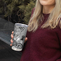 Aotearoa Maori Wahine Tumbler Cup Fantail Bird Black Gold Marble LT05 - Polynesian Pride