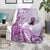 Aotearoa Maori Wahine Blanket Fantail Bird Purple Gold Marble
