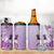 Aotearoa Maori Wahine 4 in 1 Can Cooler Tumbler Fantail Bird Purple Gold Marble