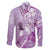 Aotearoa Maori Wahine Family Matching Short Sleeve Bodycon Dress and Hawaiian Shirt Fantail Bird Purple Gold Marble