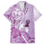 Aotearoa Maori Wahine Family Matching Summer Maxi Dress and Hawaiian Shirt Fantail Bird Purple Gold Marble