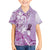 Aotearoa Maori Wahine Family Matching Summer Maxi Dress and Hawaiian Shirt Fantail Bird Purple Gold Marble