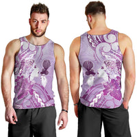 Aotearoa Maori Wahine Men Tank Top Fantail Bird Purple Gold Marble