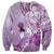 Aotearoa Maori Wahine Sweatshirt Fantail Bird Purple Gold Marble