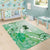 Aotearoa Maori Wahine Area Rug Fantail Bird Green Gold Marble