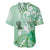 Aotearoa Maori Wahine Baseball Jersey Fantail Bird Green Gold Marble