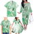 Aotearoa Maori Wahine Family Matching Off The Shoulder Long Sleeve Dress and Hawaiian Shirt Fantail Bird Green Gold Marble