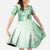 Aotearoa Maori Wahine Family Matching Short Sleeve Bodycon Dress and Hawaiian Shirt Fantail Bird Green Gold Marble