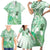 Aotearoa Maori Wahine Family Matching Short Sleeve Bodycon Dress and Hawaiian Shirt Fantail Bird Green Gold Marble