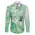 Aotearoa Maori Wahine Family Matching Short Sleeve Bodycon Dress and Hawaiian Shirt Fantail Bird Green Gold Marble