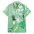 Aotearoa Maori Wahine Family Matching Tank Maxi Dress and Hawaiian Shirt Fantail Bird Green Gold Marble