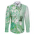 Aotearoa Maori Wahine Family Matching Tank Maxi Dress and Hawaiian Shirt Fantail Bird Green Gold Marble