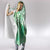 Aotearoa Maori Wahine Hooded Blanket Fantail Bird Green Gold Marble