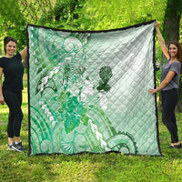 Aotearoa Maori Wahine Quilt Fantail Bird Green Gold Marble LT05 - Polynesian Pride
