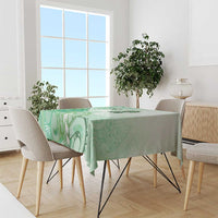 Aotearoa Maori Wahine Tablecloth Fantail Bird Green Gold Marble