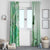 Aotearoa Maori Wahine Window Curtain Fantail Bird Green Gold Marble